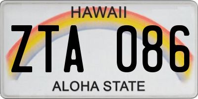 HI license plate ZTA086