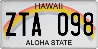 HI license plate ZTA098