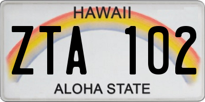 HI license plate ZTA102