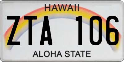 HI license plate ZTA106