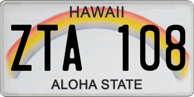 HI license plate ZTA108