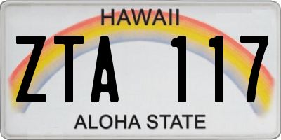 HI license plate ZTA117