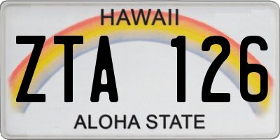 HI license plate ZTA126