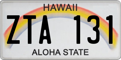 HI license plate ZTA131