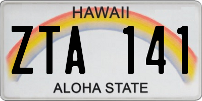 HI license plate ZTA141