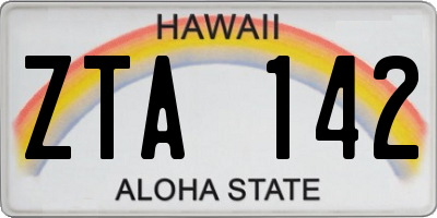 HI license plate ZTA142
