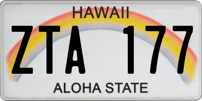 HI license plate ZTA177