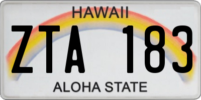 HI license plate ZTA183