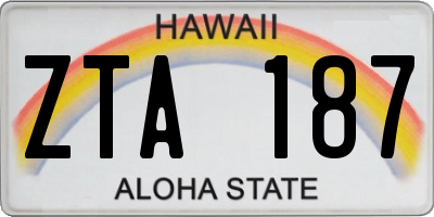 HI license plate ZTA187