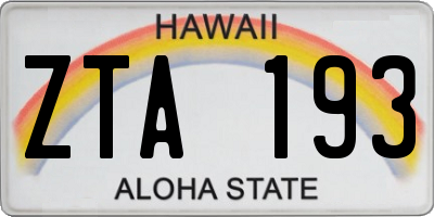 HI license plate ZTA193