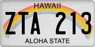 HI license plate ZTA213