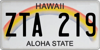 HI license plate ZTA219