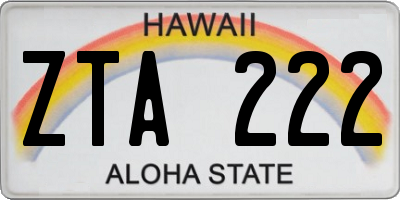 HI license plate ZTA222
