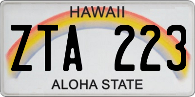 HI license plate ZTA223