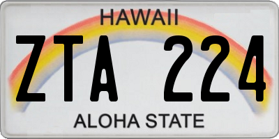 HI license plate ZTA224