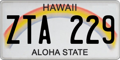 HI license plate ZTA229