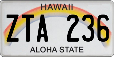 HI license plate ZTA236