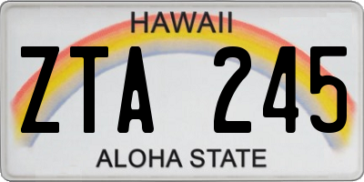 HI license plate ZTA245