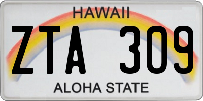 HI license plate ZTA309