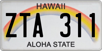 HI license plate ZTA311