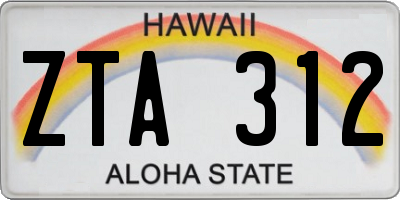 HI license plate ZTA312