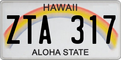 HI license plate ZTA317