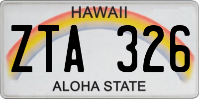 HI license plate ZTA326