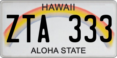 HI license plate ZTA333