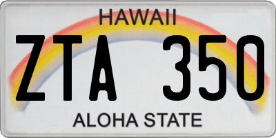 HI license plate ZTA350