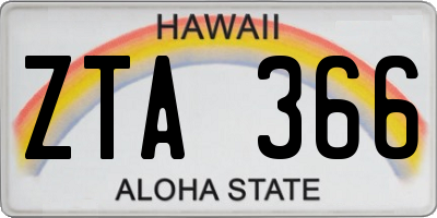 HI license plate ZTA366