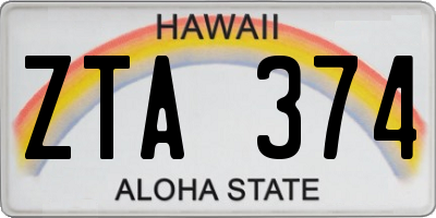 HI license plate ZTA374
