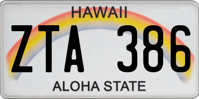 HI license plate ZTA386