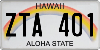 HI license plate ZTA401