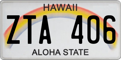 HI license plate ZTA406