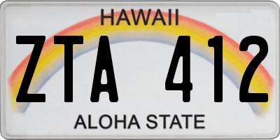 HI license plate ZTA412