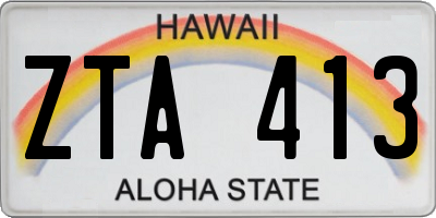 HI license plate ZTA413