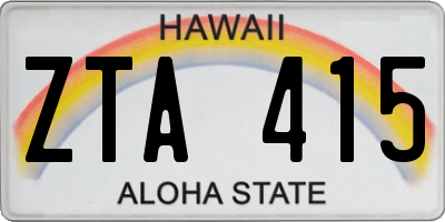 HI license plate ZTA415