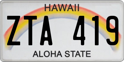 HI license plate ZTA419