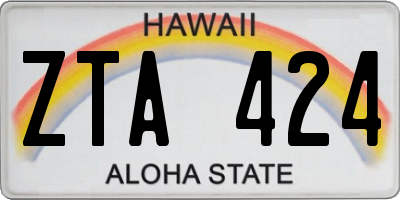 HI license plate ZTA424