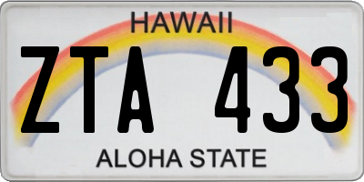 HI license plate ZTA433