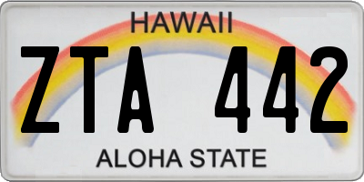 HI license plate ZTA442