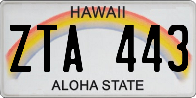 HI license plate ZTA443