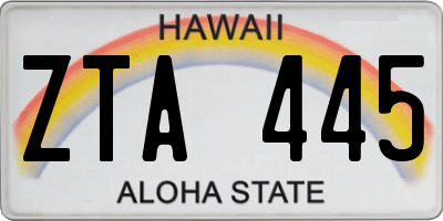 HI license plate ZTA445