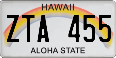 HI license plate ZTA455