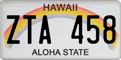 HI license plate ZTA458