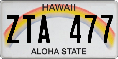 HI license plate ZTA477