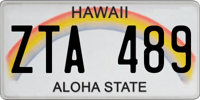 HI license plate ZTA489