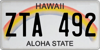 HI license plate ZTA492