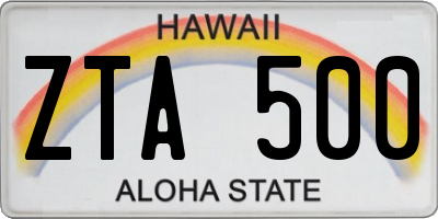 HI license plate ZTA500