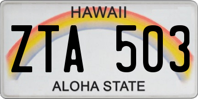 HI license plate ZTA503
